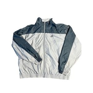 Adidas Jacket Men's Large Full Zip Gray/Charcoal Active Track Windbreaker XL